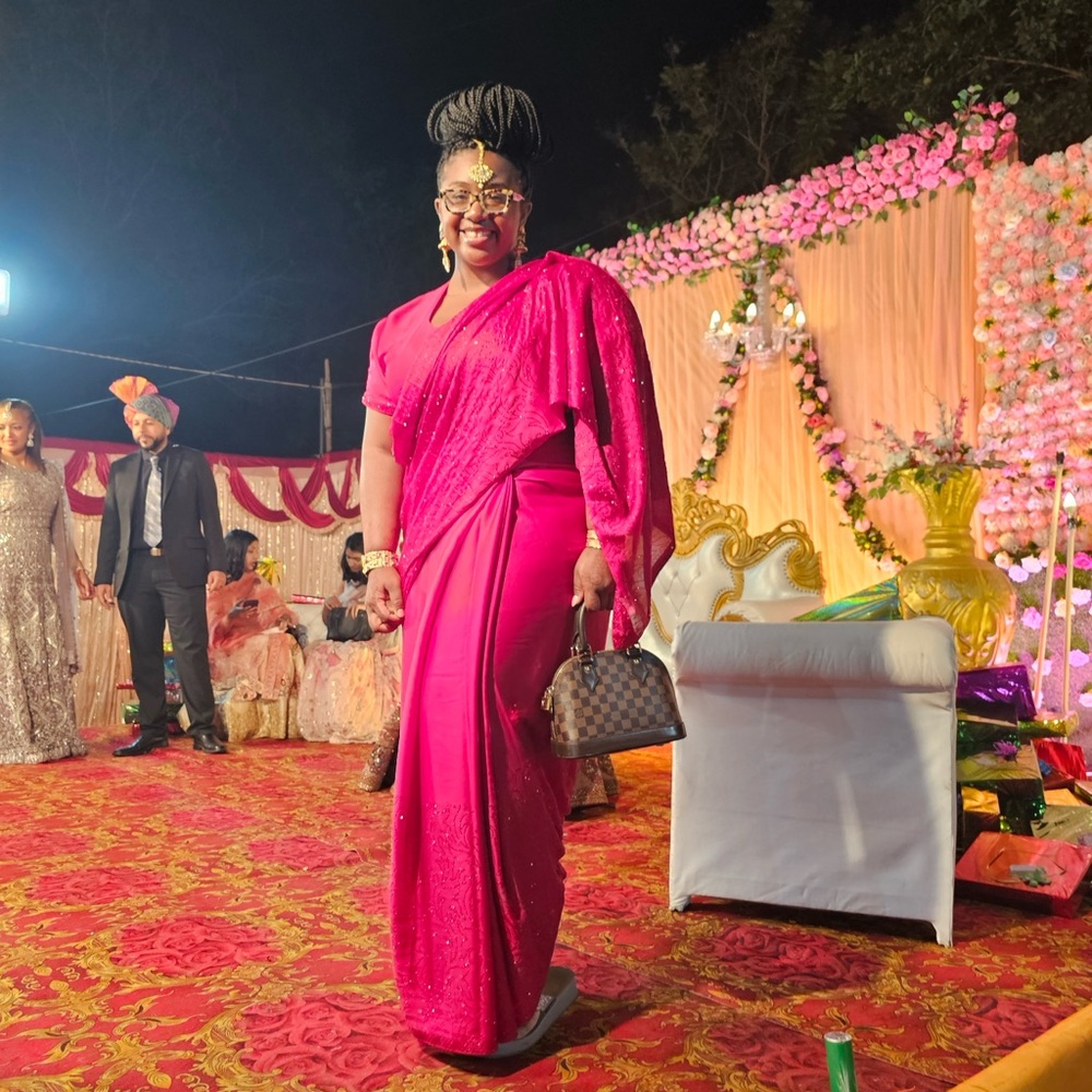 Ethnic Indian Wear Vibrant Pink Maxi Dress